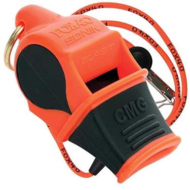 Imagem de (With Lanyard, Orange/Black) - Fox 40 Sonik Blast Cmg Whistle - Orange and Black