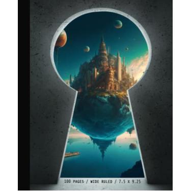 Imagem de Caderno de composição: Chave para outro mundo | Design inspirador de cidade de fantasia flutuante (19 x 23,5 cm, 100 páginas, pautado largo)