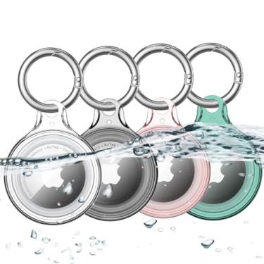 Imagem de Suporte de AirTag COOLQO IPX8, Impermeável, Compatível com Apple AirTags, Capa, Chaveiro, Corrente, Acessórios para Localização de Itens, 4 Unidades 02