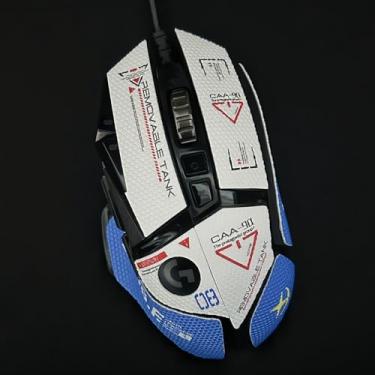 Imagem de REDQIN Fita adesiva para mouse com cobertura total para Logitech G502 Wired/G502 Wireless autoadesivo, pré-cortado, resistente ao suor, antiderrapante, kit de atualização de mouse (CAA-90_Lizard, para