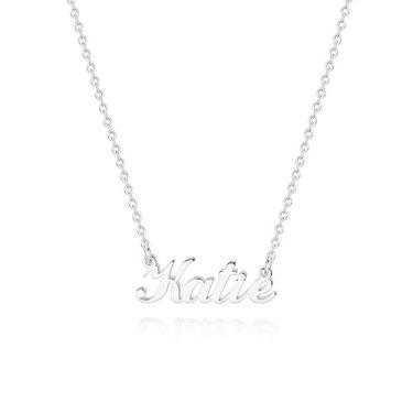 Imagem de Hidepoo Colar com nome personalizado – Colar com pingente de nome de aço inoxidável, corrente delicada com nome de letra, joias personalizadas, presentes para mulheres, Metal