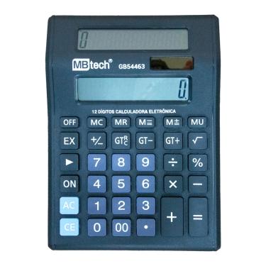 Imagem de Calculadora Eletrônica 12 Dígitos Visor Duplo MBTech MB54463