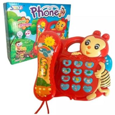 Imagem de KIT 2 TELEFONE musical infantil com luz e som TELEFONINHO piano didatico educativo interativo brinquedo ESTIMULA APRENDIZADO SENTIDOS BEBES BANDINHA ANIMAIS CELULAR 12 TECLAS