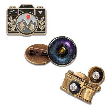 Imagem de Cute Camera Enamel Pin Set for Backpacks Aesthetic Pins Funny Brooch Lapel Pins Accessory for Badges Hats Bags Photography Lover Gifts
