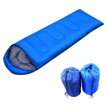Imagem de Saco de Dormir Solteiro Envelope Impermeável Acampamento Ultraleve Adulto Azul Claro 210*74*4cm WCT FITNESS
