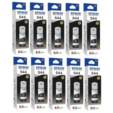 Imagem de Kit 10 Refil Tinta Para T544 L3110 L3150 L3250 Preto