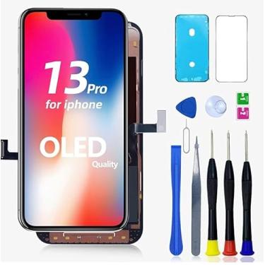 Imagem de Allfixparts Para substituição de tela para iPhone 13 Pro, peça de reparo de tela digitalizadora LCD 3D Touch com kit de ferramentas de reparo e protetor de tela