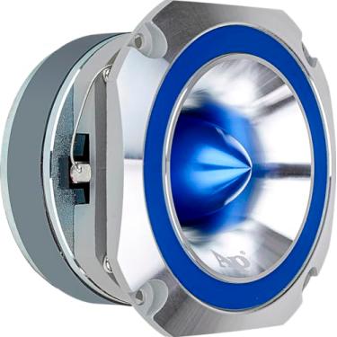 Imagem de Audiopipe Super Tweeter resistente (ATR-4053-BLUE), 400 watts, moldura de alumínio fundido, azul doce, fio de corte cromado diamante, bobina de voz Kapton de 3,8 cm, 4-8 Ohms