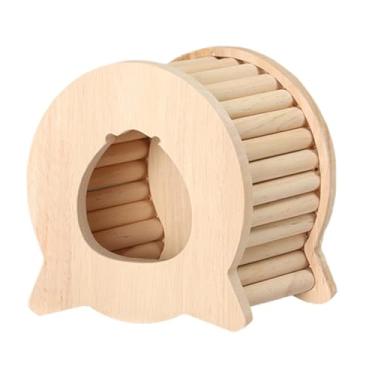Imagem de Bothyi Acessório para gaiola de esconderijo de casa de madeira para hamster, descanso para brincar de gerbils, decoração de habitat para cabana de hamsters, Polvo