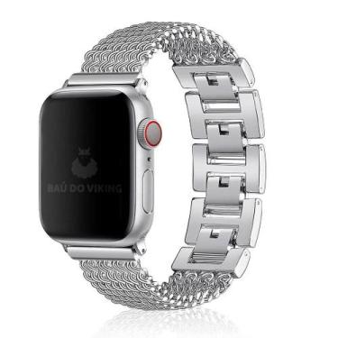 Imagem de Pulseira Aço Elos Fios Compatível com Apple Watch - Baú do Viking, Pra
