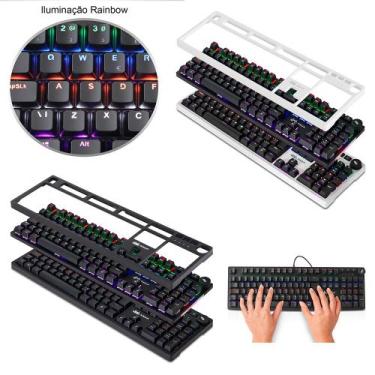 Imagem de Teclado Gamer Mecânico Ergonômico Abnt2 Anti-Ghosting Multimidia Volum