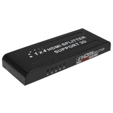 Imagem de Distribuidor Hdmi Splitter 1x4 Divisor 4 Portas P/ Ps3 Xbox Sky Net - 