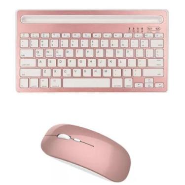 Imagem de Teclado Sem Fio Com Apoio Para Tablet Celular Notebook + Mouse sem fio