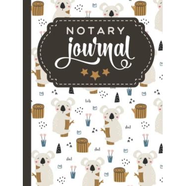 Imagem de Hardcover Notary Journal: 8.5x11 Large Notarial Logbook/With 200 Numbered Pages - Two Record Logs Per Page / 400 Records/Ledger Book Gift For Signing Agents/Gray Koala Bear Art Pattern