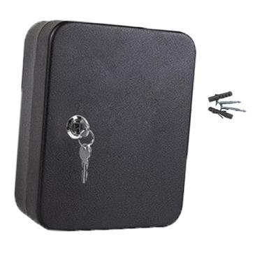 Imagem de Esquirla 20 Caixa de bloqueio de chave montada na parede Organizador de chave Caixa de chave para guardar chave Gabinete de chave para vendas de imóveis, Preto com 2 Chaves