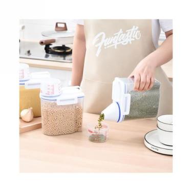 Imagem de Pote com Tampa Dispenser Guardar Alimentos Grãos C/Medidor - Top Chef