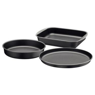 Imagem de Conjunto Assadeiras Tramontina Antiaderente 3 Peças Brasil, Cinza