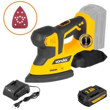 Imagem de Kit Lixadeira Delta Vonder Com Bateria 2Ah + Carregador 18 V Linha Int