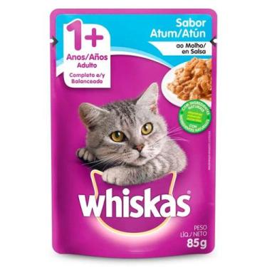 Imagem de Ração Úmida Whiskas Sachê para Gatos Adultos Sabor Atum 85g