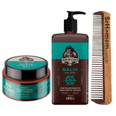 Imagem de Kit Pasta Matte e Balm Calico Jack e Pente Duplo Don Alcides