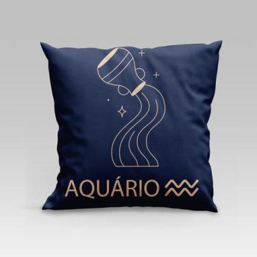 Imagem de Capa de Almofada Estampada Signos do Zodíaco em Veludo Suede 45cm x 45
