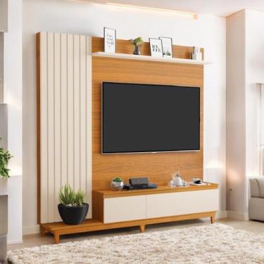 Imagem de Painel TV Sala Quarto 65 Polegadas Ripado Jakarta MDF - Luapa Moveis