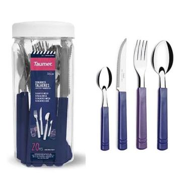Imagem de Jogo Faqueiro 20 Peças Saturno Talheres Aço Inox Faca Garfo Colher + P