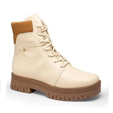 Imagem de Bota Coturno Fem Mississipi Tratorado Bege Claro Q8511-0004 Tamanho:34;Cor:Bege;Genero:Feminino