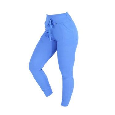 Imagem de Calça Feminina Ribana com Bolsos Jogger - Click Mais Bonita , Azul