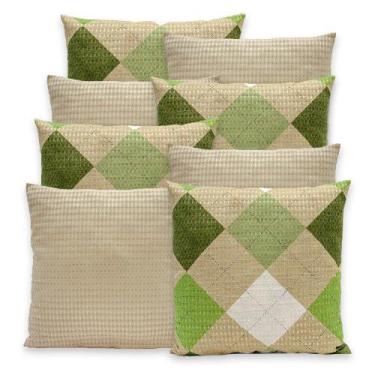 Imagem de Kit 8 Capas de Almofadas Lisa e Estampada Piquet Favinho 40x40 C/ Zípe