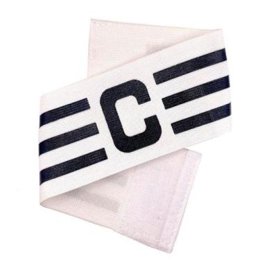 Imagem de Faixa de Capitão Branca e Preta Braçadeira Futebol Oficial - Estilo Bo