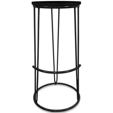 Imagem de Banco Banqueta Alta Industrial Dinamarca Em Aço Balcão Bar Cozinha Pre