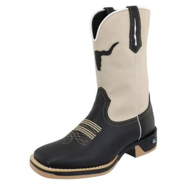 Imagem de Bota Masculino Texana Country Bico Quadrado Sola Jump Boi RR BOTAS, 40