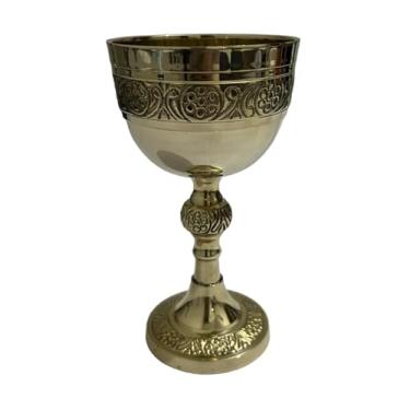 Imagem de 1 copo de comunhão cálice de latão real, copo de vinho elegante Arthur King, presentes medievais para copo de Game of Thrones