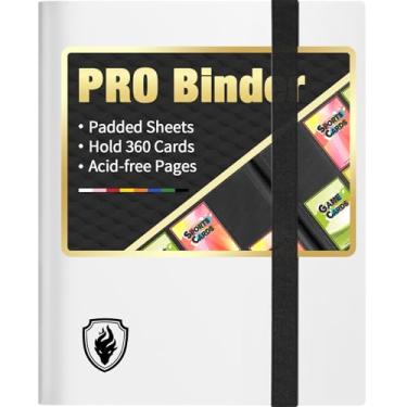 Imagem de Heavy Duty Card Binder, Fabmaker 9 Pocket Trading Card Binder Holds 360 Cards, Sleek Side-Loading Card Album, Sturdy Card Collection Folder for TCG, MTG, Yugioh, Other Game Cards, Sport Cards, White