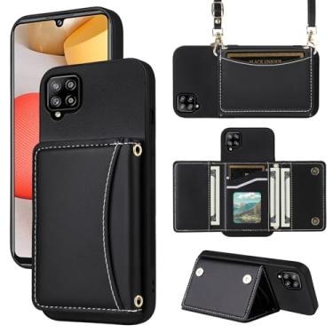 Imagem de Furiet Capa carteira para Samsung Galaxy A42 5G com alça transversal de couro PU premium porta-cartão à prova de choque resistente acessórios de corpo inteiro capa fina para celular A 42 G5 42A S42 4G