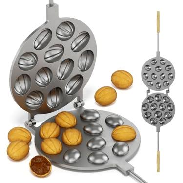 Imagem de Molde Oreshki pesado para forno Oreshnitsa 12 porcas Oreshki - Molde de biscoito Oreshek Cake - Moldes em forma de biscoito de nozes - Porcas em forma de molde de metal para doces russos Oreshki
