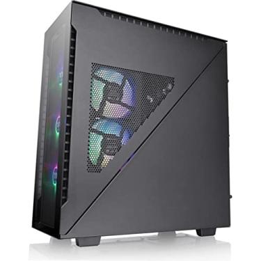 Imagem de Thermaltake Divisor 500 TG Caixa de computador de vidro temperado ARGB ATX cor preta torre média com 3 ventoinhas frontais ARGB de 120 mm 5V + 1 ventilador traseiro padrão de 120 mm + 2 painéis