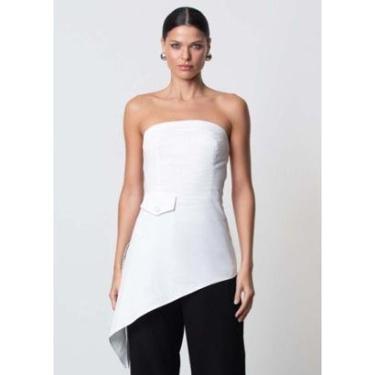 Imagem de BLUSA EM TICOLINE TOMARA CAIA COM PONTA ASSIMÉTRICA-Feminino