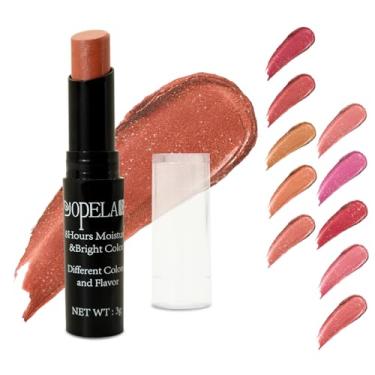 Imagem de Yopela Pacote com 10 bálsamos labiais coloridos com glitter em pó e enchimentos para presente de batom colorido - protetor labial hidratante com brilho - conjunto de batons - cores sortidas e