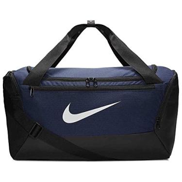 Imagem de NIKE Bolsa esportiva pequena Brasilia – 9.0, azul-marinho meia-noite/preto/branco