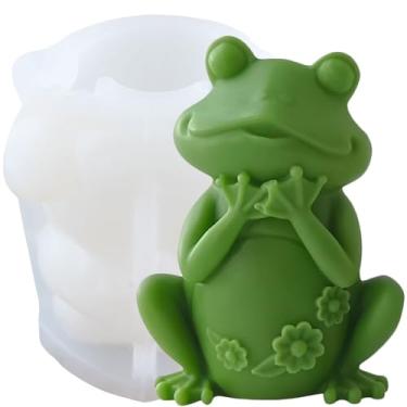 Imagem de XIAOSHUI Molde de vela de sapo, moldes de silicone, molde de fundição de resina sapo para fazer velas, decoração de casa, molde de aromaterapia, velas de gesso, artesanato de argila