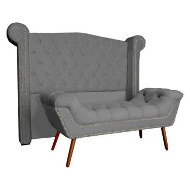 Imagem de Cabeceira 1,95 + Recamier Baú Ruby Luxo Para Cama Box Casal King - Sue