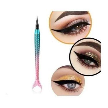 Imagem de Caneta Delineador Sereia Preto Beautiful Olho De Gatinho - oem, Azul-t