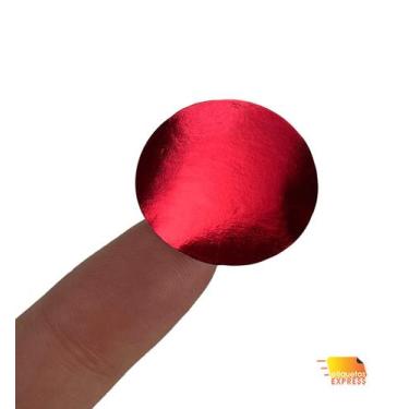 Imagem de Etiqueta Adesiva Bolinha Redonda Metalizada Holográfica 25x25mm - Etiq