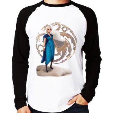 Imagem de Camiseta Raglan Daenerys Targaryen Art Manga Longa - Foca na Moda, Bra