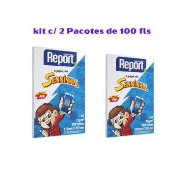 Imagem de Papel Sulfite A4 Branco 75g 100 Folhas Senninha Report 2 Pct