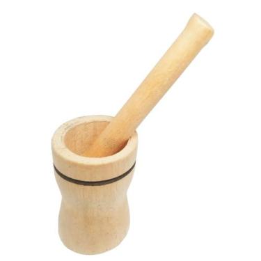 Imagem de Pilão De Madeira Pequeno Com Socador - mad lar