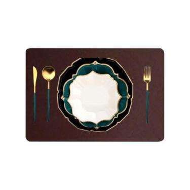 Imagem de 6 Jogo Americano COURO  Impermeável Limpa Facil para MESA - GENERTOY, 