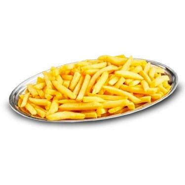 Imagem de Bandeja Aço Inox Para Servir 30x20 Oval Rasa - Dolce Home